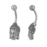 Piercing nombril motif bouddha zen thailandé en acier chirurgical haute qualité pas cher