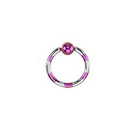 Piercing anneau 1.2mm acier et violet en titane