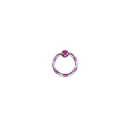 Piercing anneau 1.2mm acier et violet en titane