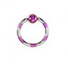 Piercing anneau 1.2mm acier et violet en titane