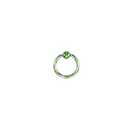 Piercing anneau 1.2mm acier et violet en titane