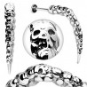 Piercing labret Skull tête de mort 1.6mm longue pointe acier hardcore