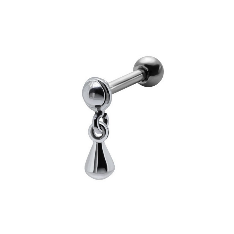 Piercing oreille pendentif motif goutte d'eau en acier chirurgical pour piercing tragus hélix et cartillage