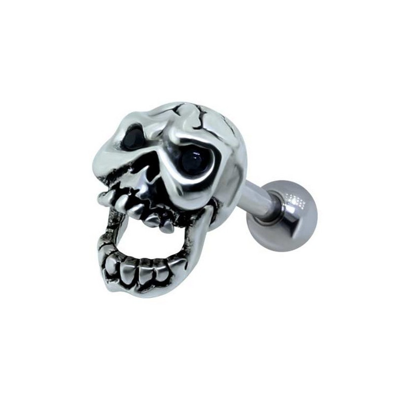 Piercing hélix skull motif tête de mort en acier chirurgical pour le piercing tragus hélix et piercing cartilage d'oreille