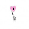 Piercing arcade original en acier chirurgical motif cerrure coeur de couleur rose