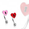 Piercing arcade en acier chirurgical motif serrure coeur de couleur rose pour femme pas cher