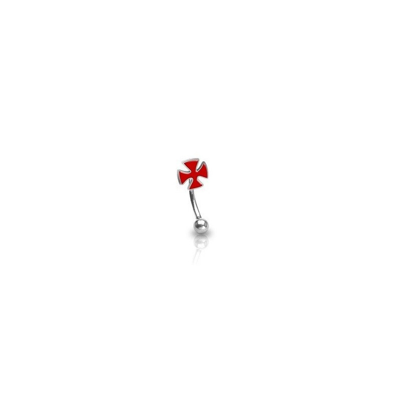 Piercing arcade micro banana en acier chirurgical croix chopper couleur rouge pour home et femme