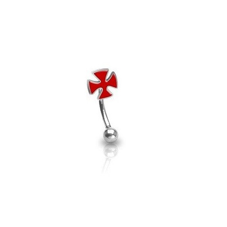 Piercing arcade micro banana en acier chirurgical croix chopper couleur rouge pour home et femme