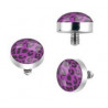 Bille piercing implant microdermal motif léopard de couleur noir et violet pas cher