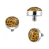 Bille piercing léopard implant microdermal motif léopard de couleur noir et orange pas cher