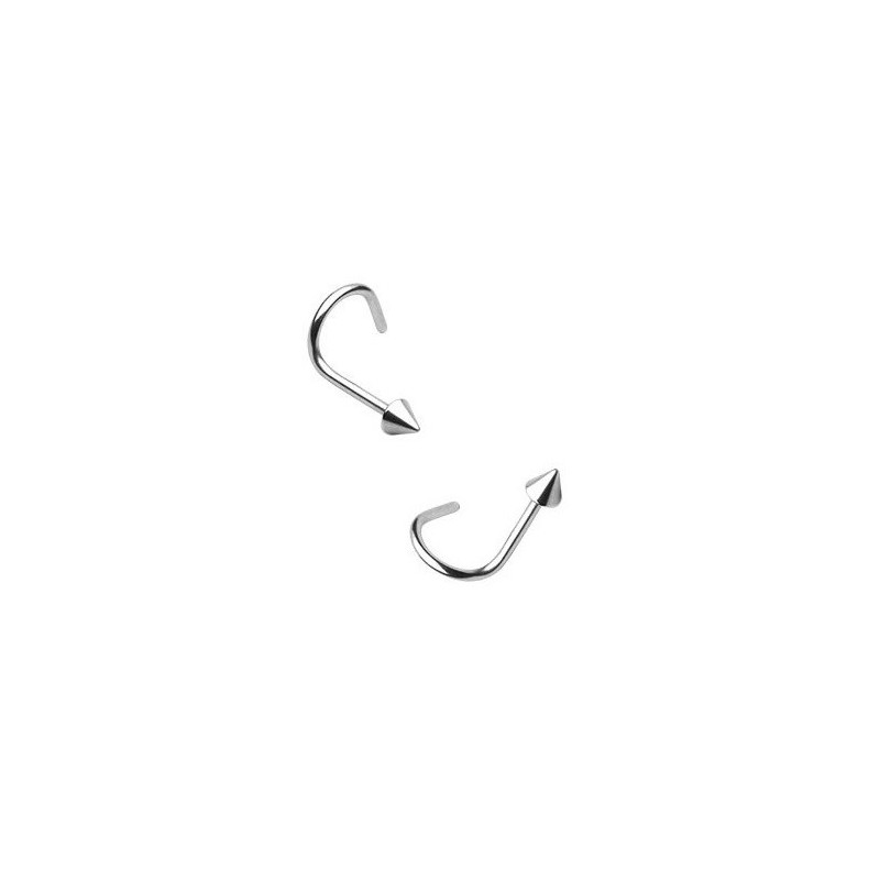 Piercing nez acier chirurgical tire-bouchon pointe acier pas cher