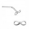 Piercing nez symbole de infini en argent massif 925 pas cher tige en angle droit