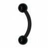 Piercing arcade bille noir en 3 mm titane noir Blackline pas cher