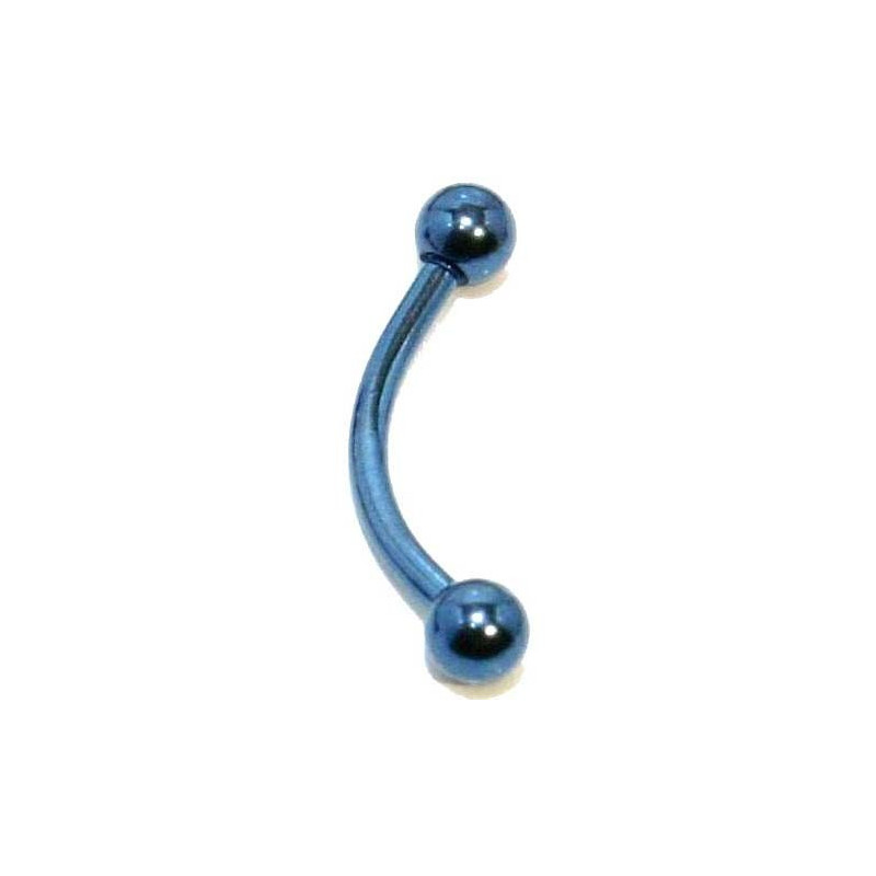 micro Piercing banana arcade bille 3 mm en titane anodisé de couleur bleu