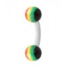 Piercing arcade bille Rasta en acrylique couleur vert jaune rouge jamaique pas cher