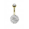 Piercing nombril doré boule cristaux Swarovski haut de game pour femme