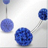 Piercing nombril double Cristal Bleu barre en titane de qualité bijou piercing au meilleur prix