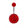 Piercing nombril grosse boule strass rouge piercing nombril chic and choc barre en titane