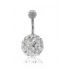 Piercing nombril grosse boule strass blanc diamant piercing nombril chic and choc barre en titane