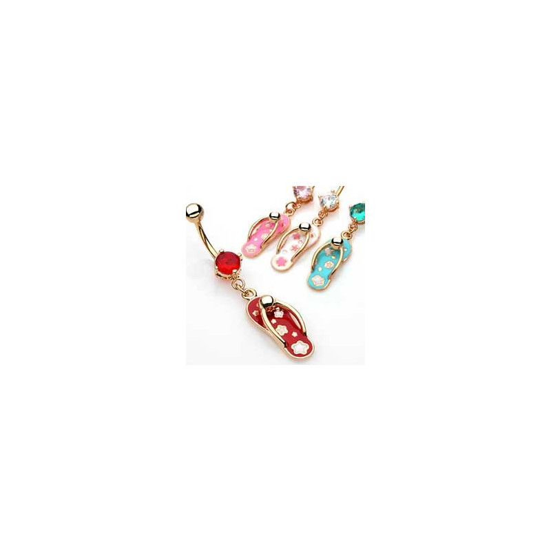 Piercing nombril babouche plaqué or