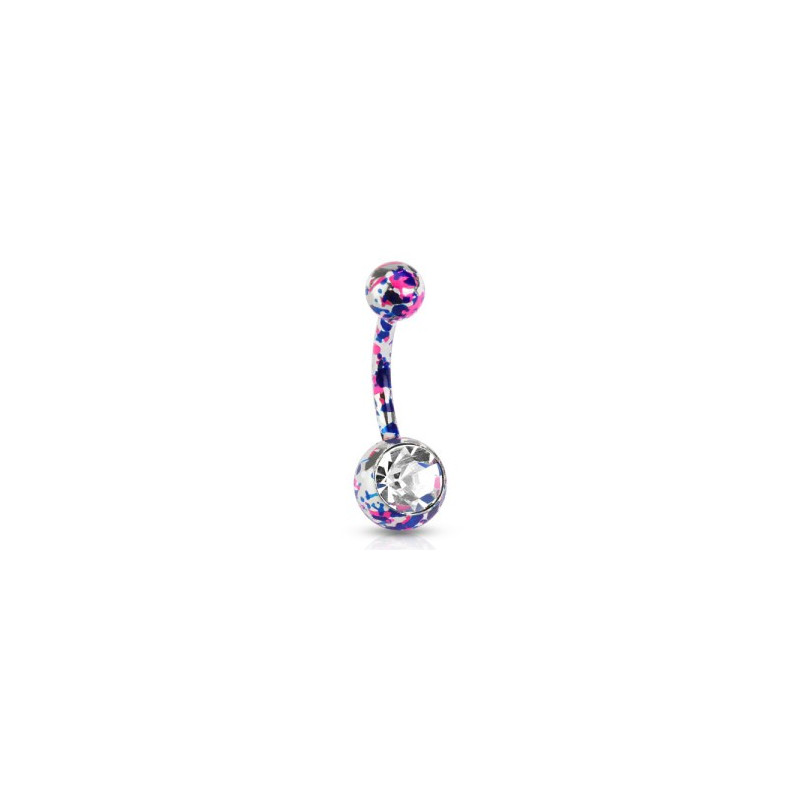 Piercing nombril simple banane artistique peinture couleur violet