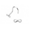 Piercing nez femme chic or blanc massif motif huit infini