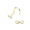 Piercing nez femme chic or jaune massif motif huit infini