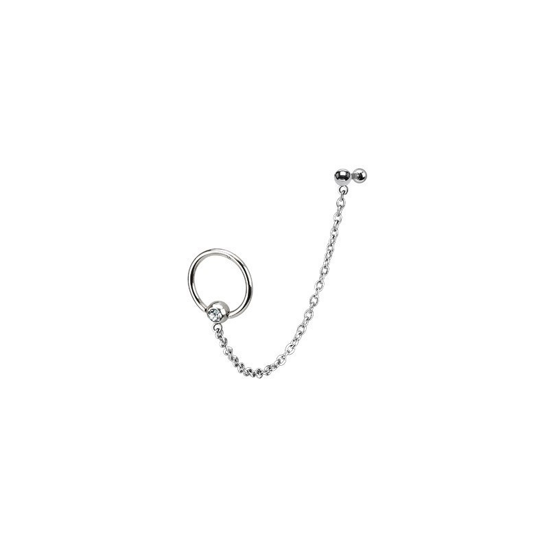 Piercing anneau chaine oreille cartilage hélix slave