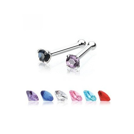 Piercing nez or blanc massif cristal 2mm discret