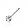 Piercing nez or blanc 14 carats cristal blanc 1,5mm tige droite pas cher