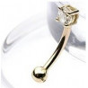 Piercing arcade or jaune 14K cristal rond griffé piercing en or pour arcade