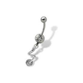 Piercing nombril argent 925 massif pendant éclaire