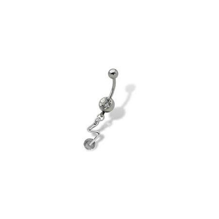 Piercing nombril argent 925 massif pendant éclaire