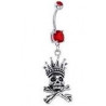 Piercing nombril pendentif pirate tête de mort