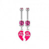 piercing nombril coeur Best friend rose pendant meilleurs amie du monde