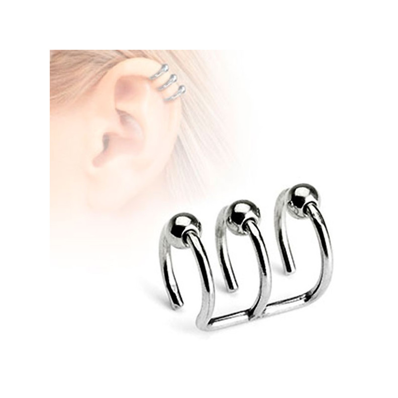 Manchettes D'Oreille Faux Piercing - Lot De 9 - Argent, Or, Noir - Sans Perçage, Réglables