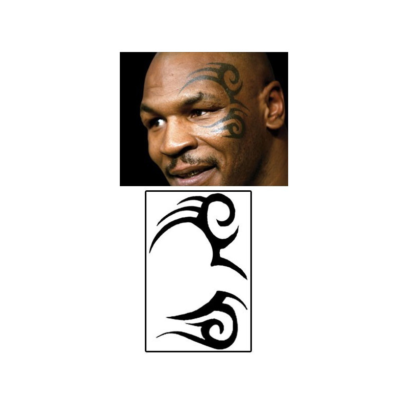 Tatouage temporaire Mike Tyson Tattoo visage tribal