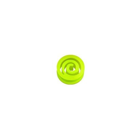 Plug spiral en silicone jaune fluo pleug ecrateur en bioflex fluo