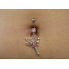 Piercing nombril fée clochette rose