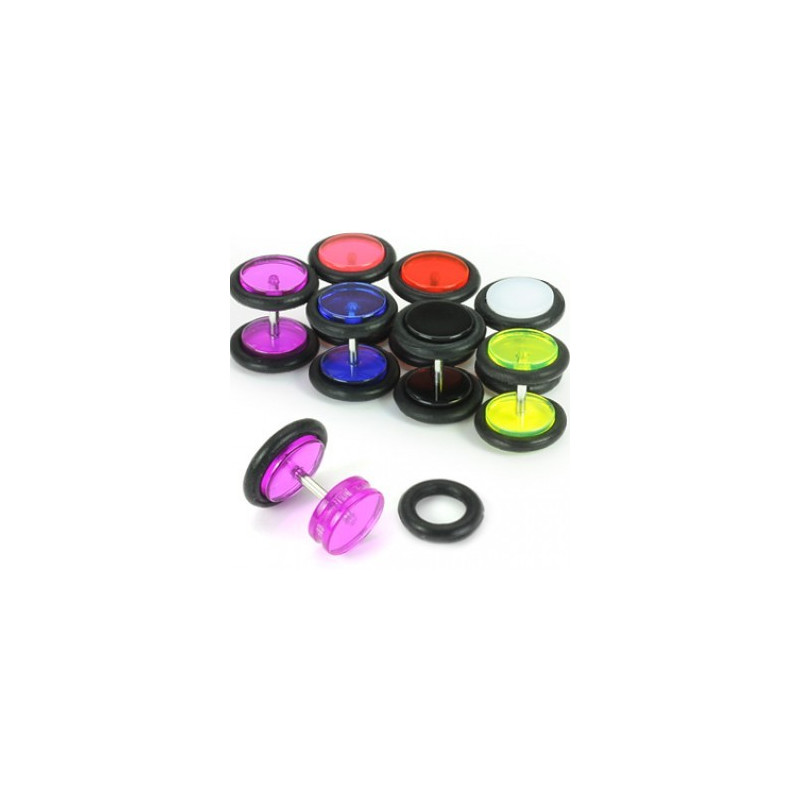 Piercing oreille faux plug fluo faux écarteur en plastique Piercing oreille faux plug fluo faux écarteur en plastique