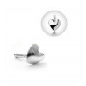 Piercing nez Or blanc tige droite avec bille motif coeur extra plat