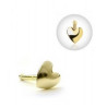 Piercing nez Or jaune tige droite avec bille motif coeur extra plat