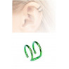 Faux piercing double anneau acier chirurgical vert pour oreille labret intime femme