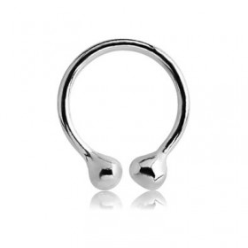 Faux piercing anneau double bille pour nez, oreille labret