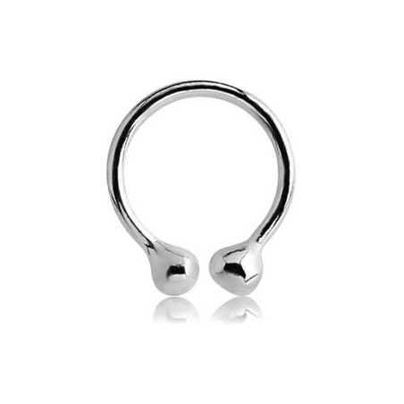 Faux piercing anneau double bille pour nez, oreille labret