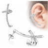 Bijou oreille croix en zirconium blanc bague cartilage oreille