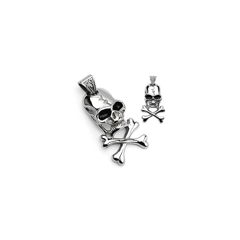 Pendentif pirate Skull acier chirurgical inox pour homme tete de mort