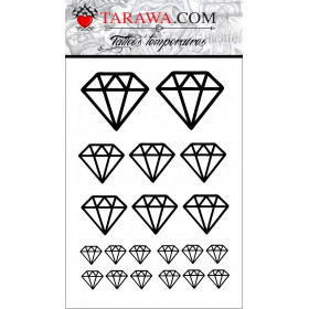faux Tatouage temporaire motif 20 diamant