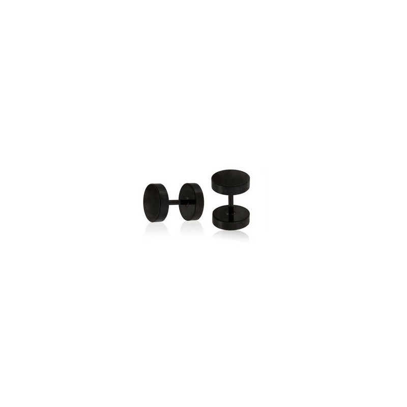 faux plug oreille acier chirurgical noir faux plug oreille acier chirurgical noir