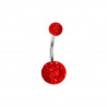 piercing au nombril cristal rouge